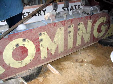 Wayne Drive-In Theatre - Old Coming Sign Soon And Speakers From Whit Whitworth